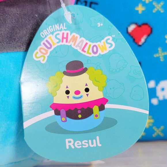 Squishmallow Resul the Clown 8" UltraSoft Stuffed Blacklight Squad Toy Plush NWT - Picture 5 of 6